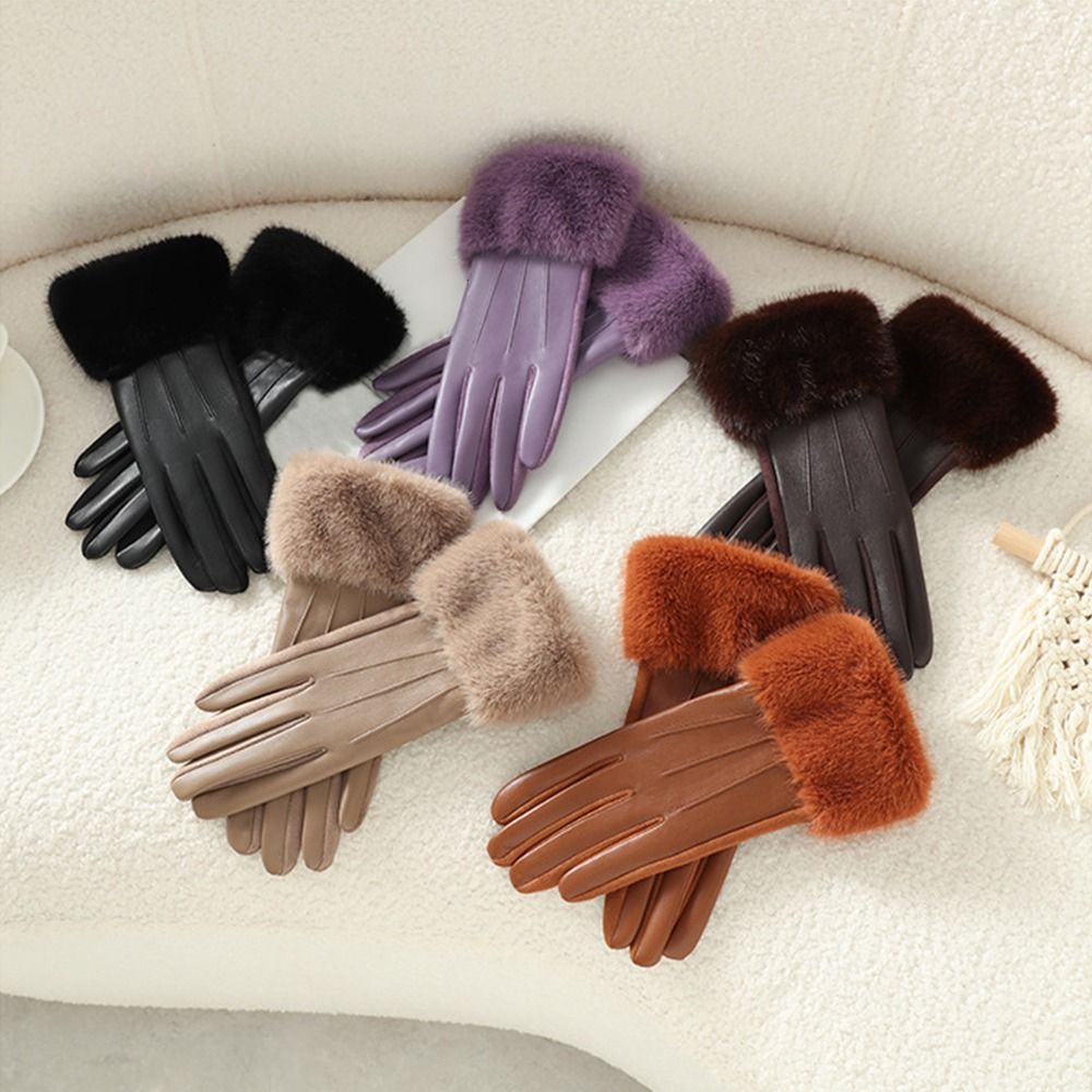 Winter Glove Insulated - Thermisch gevoerde damesleren handschoenen, verdikte thermisch