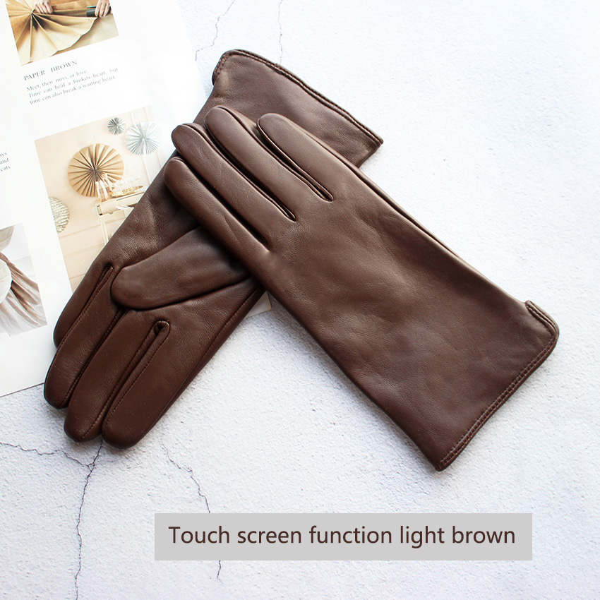 Leather Driving Glove - Dameshandschoenen van gekleurd schapenleer, rechte stijl,